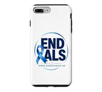 Carcasa para iPhone 7 Plus/8 Plus Acabemos con la ELA: Blue Awareness Ribbon aboga por una Madre Fuerte
