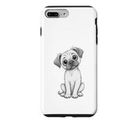 Carcasa para iPhone 7 Plus/8 Plus Adorable Perro Carlino Cachorro Bosquejo Lindo Perro Animal ilustración