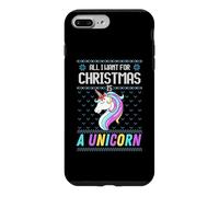 Carcasa para iPhone 7 Plus/8 Plus All I Want For Christmas Is A Unicorn Ugly Sweater Christmas Fun