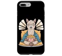 Carcasa para iPhone 7 Plus/8 Plus Alpaca Feliz con Palomitas de maíz Diseño de Animales