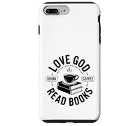 Carcasa para iPhone 7 Plus/8 Plus ¡Ama a Dios, Bebe café, Lee Libros!