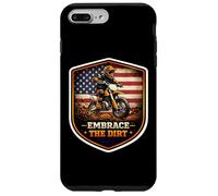Carcasa para iPhone 7 Plus/8 Plus American Embrace The Dirt Bike Rider Motocross Patriot USA