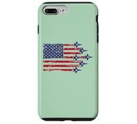 Carcasa para iPhone 7 Plus/8 Plus American Flag Patriotic Fighter Jet Airplane Flyover 4th