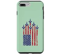 Carcasa para iPhone 7 Plus/8 Plus American Flag Patriotic Fighter Jet Airplane Flyover 4th
