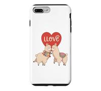 Carcasa para iPhone 7 Plus/8 Plus Amor Llamas Juego de Palabras Lindo Alpaca Pareja Romántico Corazón