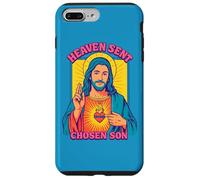 Carcasa para iPhone 7 Plus/8 Plus Anime Manga Jesús Sagrado Corazón Cristiano Retro Pop Art Azul