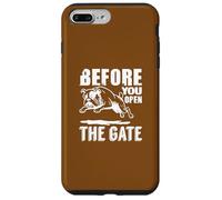 Carcasa para iPhone 7 Plus/8 Plus Antes de Abrir la Puerta Bulldog Advertencia Divertido