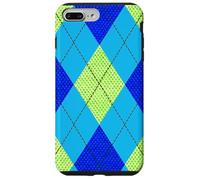 Carcasa para iPhone 7 Plus/8 Plus Argyle Verde y Azul patrón Preppy Regalo de los años 80