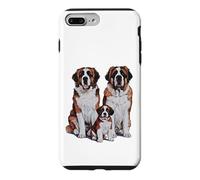 Carcasa para iPhone 7 Plus/8 Plus Arte de Dibujo de la Familia de Cachorros de San Bernardo.