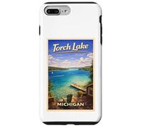 Carcasa para iPhone 7 Plus/8 Plus Arte de Viaje Retro de Michigan Torch Lake Traverse City Up North