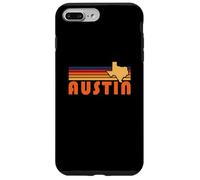Carcasa para iPhone 7 Plus/8 Plus Arte Retro con Silueta de Puesta de Sol Vintage de Austin Texas de los 70