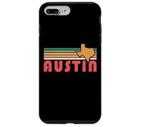 Carcasa para iPhone 7 Plus/8 Plus Arte Retro con Silueta de Puesta de Sol Vintage de Austin Texas de los 70