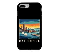 Carcasa para iPhone 7 Plus/8 Plus Arte Urbano Retro del Horizonte del Puerto de Maryland de Baltimore