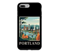 Carcasa para iPhone 7 Plus/8 Plus Arte Urbano Retro del Skyline Bridge River de Portland, Oregón