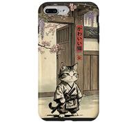 Carcasa para iPhone 7 Plus/8 Plus Arte Vintage japonés Sumi-e Samurai de Gato Guay