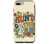 Carcasa para iPhone 7 Plus/8 Plus Aunt of The Year Retro Floral Auntie