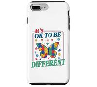 Carcasa para iPhone 7 Plus/8 Plus Autism It's Ok To Be Different Butterfly Puzzle Kid Teacher