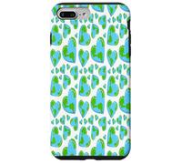Carcasa para iPhone 7 Plus/8 Plus Azul Verde Planeta Corazones Día de la Tierra Ecología Med