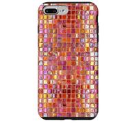 Carcasa para iPhone 7 Plus/8 Plus Azulejos de Mosaico de Vidrio Italiano Sicilia Rosa Naranja Preppy