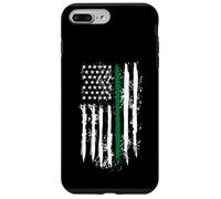 Carcasa para iPhone 7 Plus/8 Plus Back The Green Thin Green Line American Flag Border Patrol