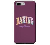 Carcasa para iPhone 7 Plus/8 Plus Baking is My Therapy, Divertido diseño Floral con Palabras para Amantes de la repostería