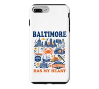 Carcasa para iPhone 7 Plus/8 Plus Baltimore Tiene mi corazón Maryland Monumentos Inner Harbor