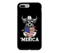 Carcasa para iPhone 7 Plus/8 Plus Bandana Barral Racer con la Bandera Estadounidense de Rodeo Cowboy Country