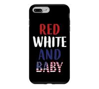 Carcasa para iPhone 7 Plus/8 Plus Bandera Americana Bebé Rojo Blanco Azul Embarazo Mamá