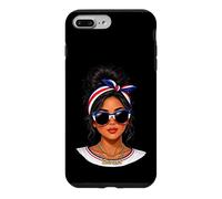 Carcasa para iPhone 7 Plus/8 Plus Bandera de Costa Rica Messy Bun Gafas de Sol Verano Latina
