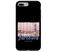 Carcasa para iPhone 7 Plus/8 Plus Barcelona Cataluña Skyline España Vintage Souvenir