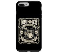 Carcasa para iPhone 7 Plus/8 Plus Baterista Destruyendo Silencio Batería Vintage Percusión