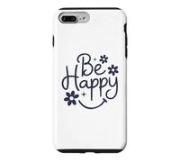 Carcasa para iPhone 7 Plus/8 Plus Be Happy Positive Cita Happy Face Flower Retro Groovy Art