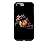Carcasa para iPhone 7 Plus/8 Plus Be Transformed Romans 12:2 versículo bíblico Mariposa Acuarela