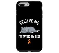 Carcasa para iPhone 7 Plus/8 Plus Believe Me Im Trying My Best Tired Cat Orange Awareness