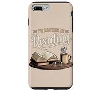 Carcasa para iPhone 7 Plus/8 Plus Bibliotecaria acogedora de Cat Coffee Prefiero Estar Leyendo un Libro