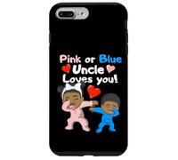 Carcasa para iPhone 7 Plus/8 Plus Black Baby Pink or Blue Uncle Loves You Reveal de género