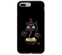 Carcasa para iPhone 7 Plus/8 Plus Black Cat Eating Ramen Noodles Japan Kanji Love Anime Design