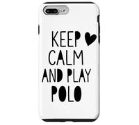 Carcasa para iPhone 7 Plus/8 Plus Bonita Cita de «Keep Calm and Play Polo Horse» para un Amante de la equitación