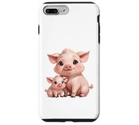 Carcasa para iPhone 7 Plus/8 Plus Bonito diseño de mamá cerdita y Cerdito bebé