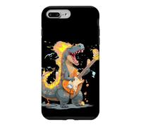 Carcasa para iPhone 7 Plus/8 Plus Bonito Disfraz de Dinosaurio Rockstar para Llamas y Guitarra eléctrica