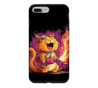 Carcasa para iPhone 7 Plus/8 Plus Bonitos Colores de Llamas de Gato con lanzallamas para niños y niñas
