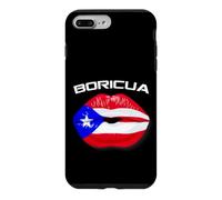 Carcasa para iPhone 7 Plus/8 Plus Boricua Kiss Puerto Rico Bandera Labios Diseño