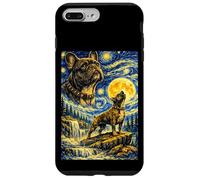 Carcasa para iPhone 7 Plus/8 Plus Bulldog Francés Noche Estrellada Van Gogh Lindo Perro Aullando