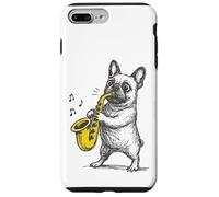 Carcasa para iPhone 7 Plus/8 Plus Bulldog Francés Saxofón Boceto
