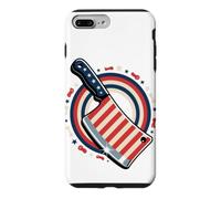 Carcasa para iPhone 7 Plus/8 Plus Butcher American Flag Meat Cutter Cleaver Patriotic