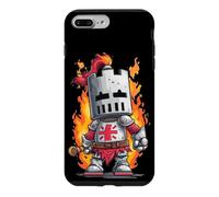 Carcasa para iPhone 7 Plus/8 Plus Caballero Guapo con Espada y Llamas para los Amantes del Reino