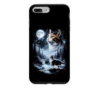 Carcasa para iPhone 7 Plus/8 Plus Calico Cat Aullando a la Luna 90's Retro