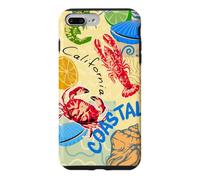 Carcasa para iPhone 7 Plus/8 Plus California Coastal Seafood Collage Retro Beach Food Art