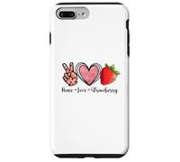 Carcasa para iPhone 7 Plus/8 Plus Camisas Peace Love Strawberry Farmer Strawberries Lover Fruit