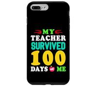 Carcasa para iPhone 7 Plus/8 Plus Camiseta My Teacher Survived 100 Days of Me 100 School Days